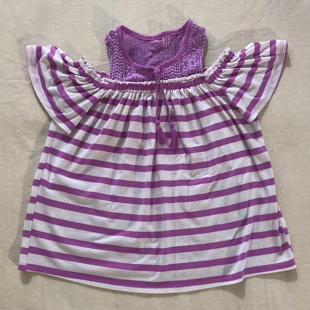 Justice Purple‎ Stripe Girl’s Blouse size 10